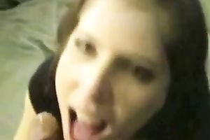 French youthful girlfriend eagerly sucks my penis on POV sex tape