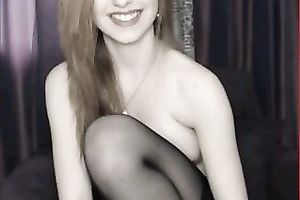 nineteen year old teen in sexy nylons flashes her small tasty love melons