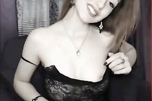 nineteen year old teen in sexy nylons flashes her small tasty love melons