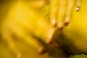 My nasty girl enjoys fingering her wet shaggy love tunnel