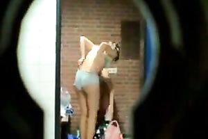 Spying on dilettante legal age teenager honeys in the changing room