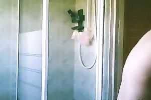 A sexy college black cock sluts receives caught on a spycam in the shower