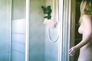 A sexy college black cock sluts receives caught on a spycam in the shower