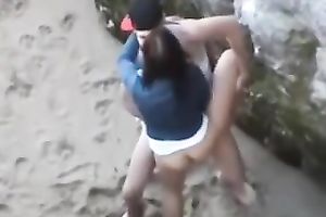 This doxy is definitely having a great time with her BF on the beach