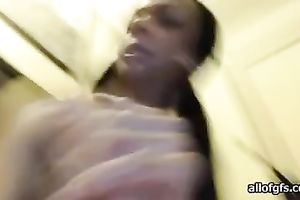 Lewd non-professional whore enjoys engulfing artificial schlong in front of a web camera