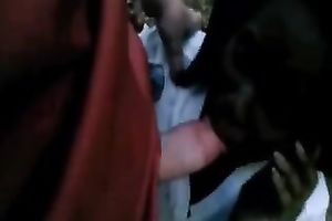 Sassy ebon slutty wife gives me a sexy oral-service in the park