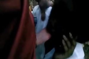 Sassy ebon slutty wife gives me a sexy oral-service in the park