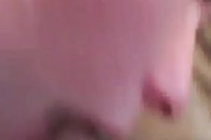 Petite hawt girlfriend blows my knob and take up with the tongue cum on her lips