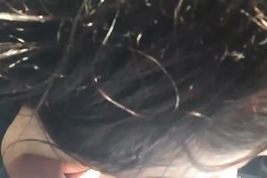 My full bosomed girlfriend is giving me a priceless oral-stimulation in my car