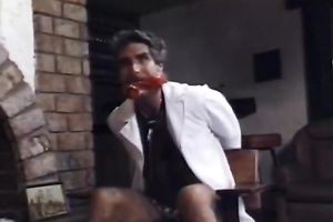 Hot lesbo group sex scene with four retro sluts