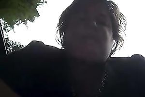 My corpulent girl shows her large scones and rock hard cum-hole for the livecam outdoors