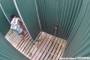 Beautiful Czech chick in the public pool changing room