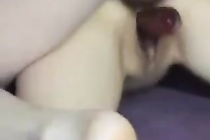 My hubby stuffs my cookie with a toy and fucks my ass from behind