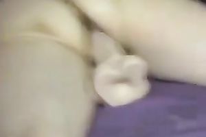 My hubby stuffs my cookie with a toy and fucks my ass from behind