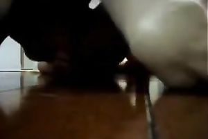 Fucking my dilettante latin babe sweetheart on the floor taping her on webcam