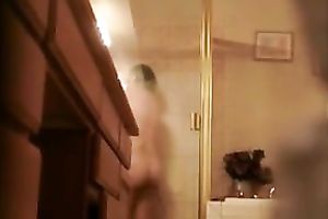 Spying my roommate having fine large wazoo