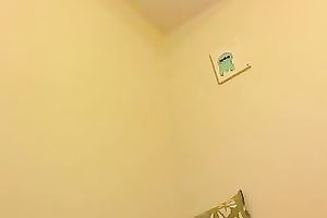 Pretty dilettante cheating wife plays with her bald slit in web camera solo scene