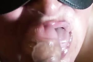 My masked plump wife sucks my prick untill it explodes with sperm