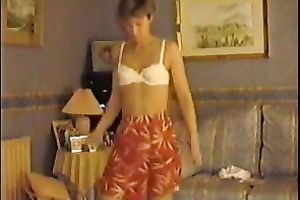 Skinny older blondie strips on web camera exposing her body