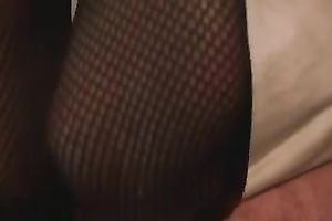My husband rubs my shlong with her feet untill I cum on her soles