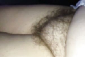 Homemade video with me fingering my wife's powerful and bushy vag