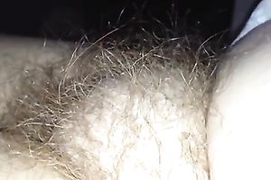 Homemade video with me fingering my wife's powerful and bushy vag