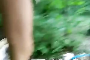 Cute blond legal age teenager sucks palatable hard rod in the forest