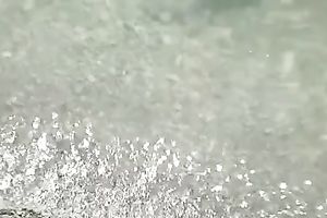 Skinny girl on the beach receives rug munch and then blows pecker