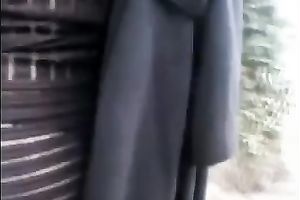 Milf European vixen wife in the park flashing her cunt