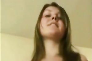 POV scene with a well-endowed coed engulfing and riding my cock