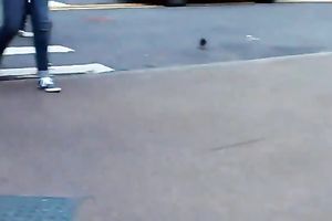 This honey proudly displays her worthy a-hole and cleavage in see-through costume