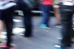 This honey proudly displays her worthy a-hole and cleavage in see-through costume