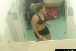 Gorgeous in nature's garb amateurs spied in locker room