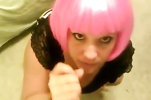 Busty punk legal age teenager cutie acquires worthy facial on her knees