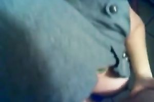 Prurient harlot with giant zeppelins is a oral-job queen