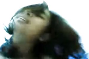 Busty hawt Malay legal age teenager girlfriend romping on my schlong