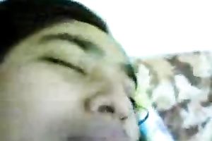 Busty hawt Malay legal age teenager girlfriend romping on my schlong