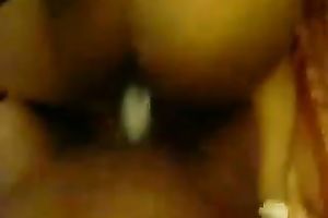 Dirty cheap doxy receives her messy vagina polished by riding my penis