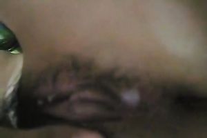 Skinny Asian legal age teenager girlfriend rides a ramrod of her boyfriend