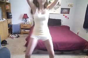 Attractive coed with petite breasts just likes dancing on livecam