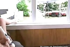 This bosomy brunette sweetheart voraciously happy herself with a sex-toy