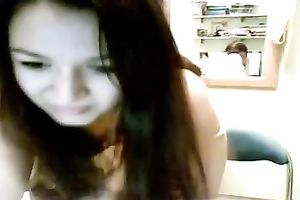 Outstanding masturbation movie with a merry-boobed legal age teenager