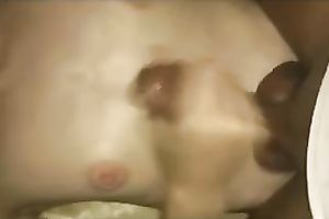 My flat chested girlfriend wishes me to cum on her whoppers