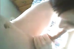 Morning oral-sex POV action with a cute short-haired babe