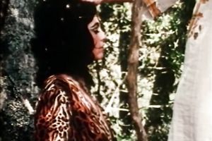 Raven haired dumpy tramp sucks long bonker outdoors