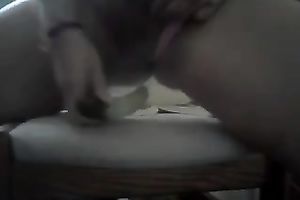 Naughty me,strapon pounding my soaked crack with a cucumber indoors