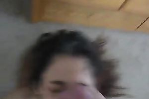 Her cute and gorgeous face got a giant cum shot after this honey was sucking a dong