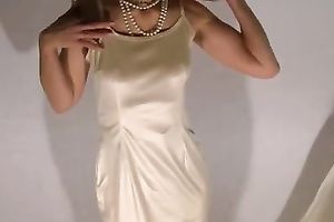 My beautiful white wench shows off her big rounded gazoo in her tight suit