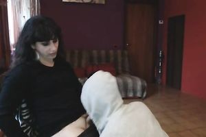 My marvelous TS GF sucks my ramrod and lets me work on her schlong, also