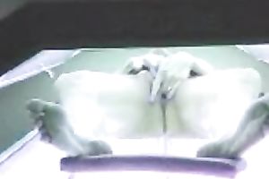 Spying on my lewd client masturbating in a solarium